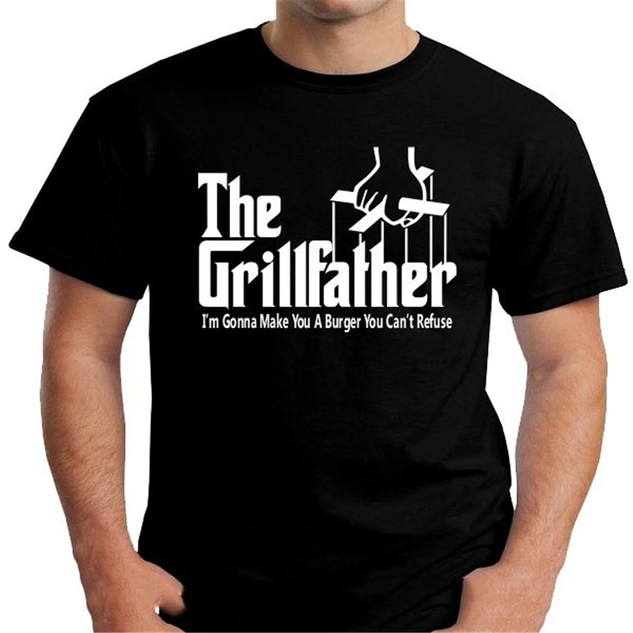 Grillfather Забавный день отцов барбекю гриль папа Дедушка Подарочная футболка Летняя футболка с круглым вырезом