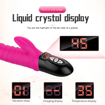 G Spot Vagina Dildo Vibrators For Women 12 Mode Vibrate LCD 45° Heating Chargeable Vibrating Female Masturbator Sex Toys Machine 4