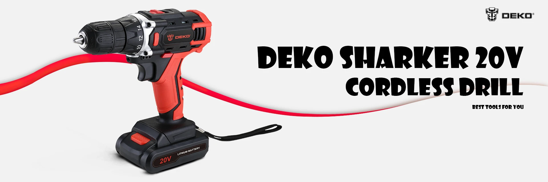 Оригинальная DEKO Sharker 20 в бытовая электрическая дрель с DC литий-ионным аккумулятором электрическая Беспроводная отвертка электроинструменты