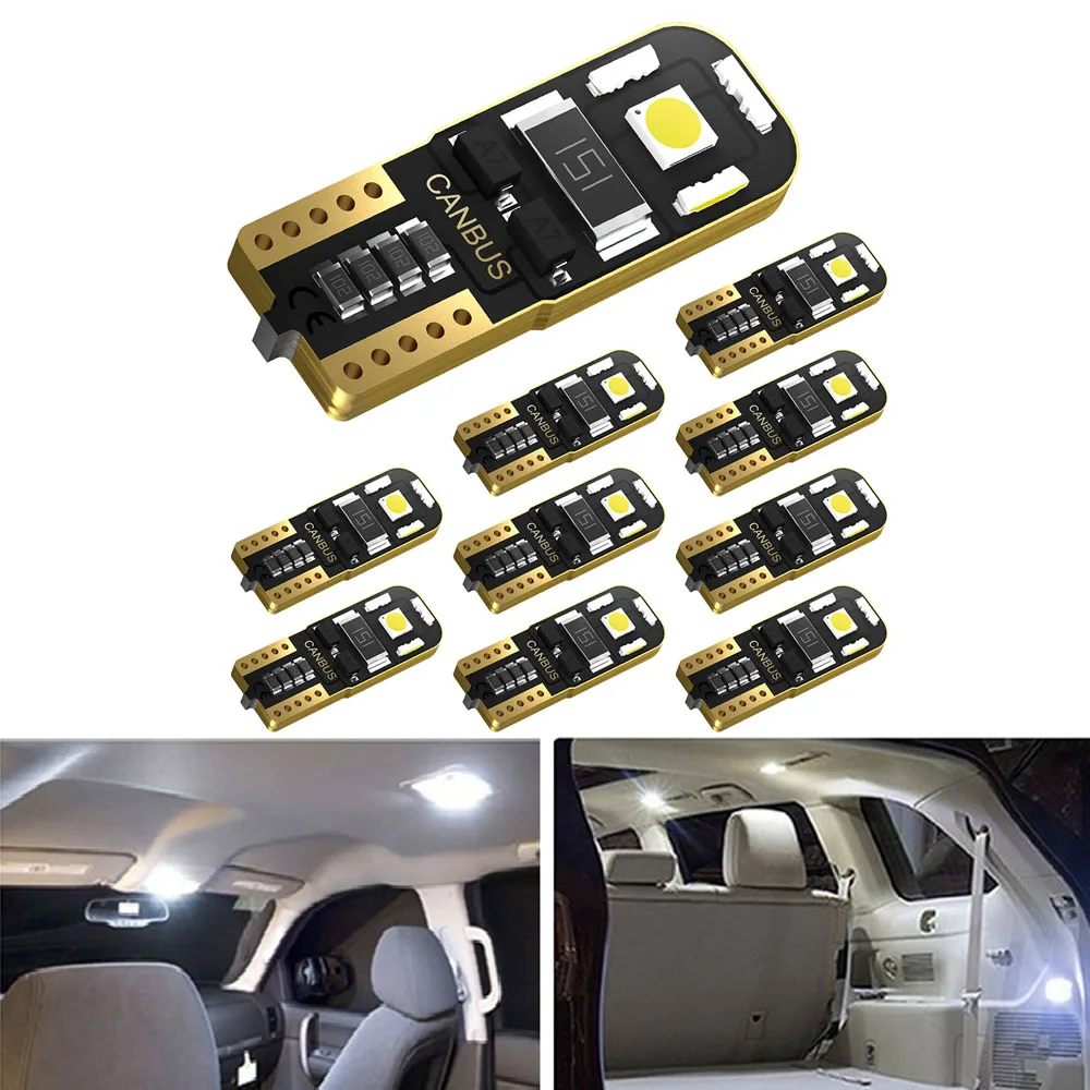 10x T10 Разъем T10 W5W светодиодный светильник Canbus автомобильный зазор Внутреннее освещение для чтения для Mercedes Benz W204 W211 W203 W210 W205 W212 A C