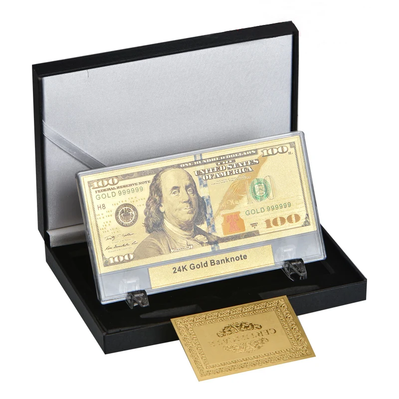 Quality Plastic Banknote Album Money and Paper Gift Box for Fake 24K Gold Banknotes Counter Banknotes Paper Money Collecting