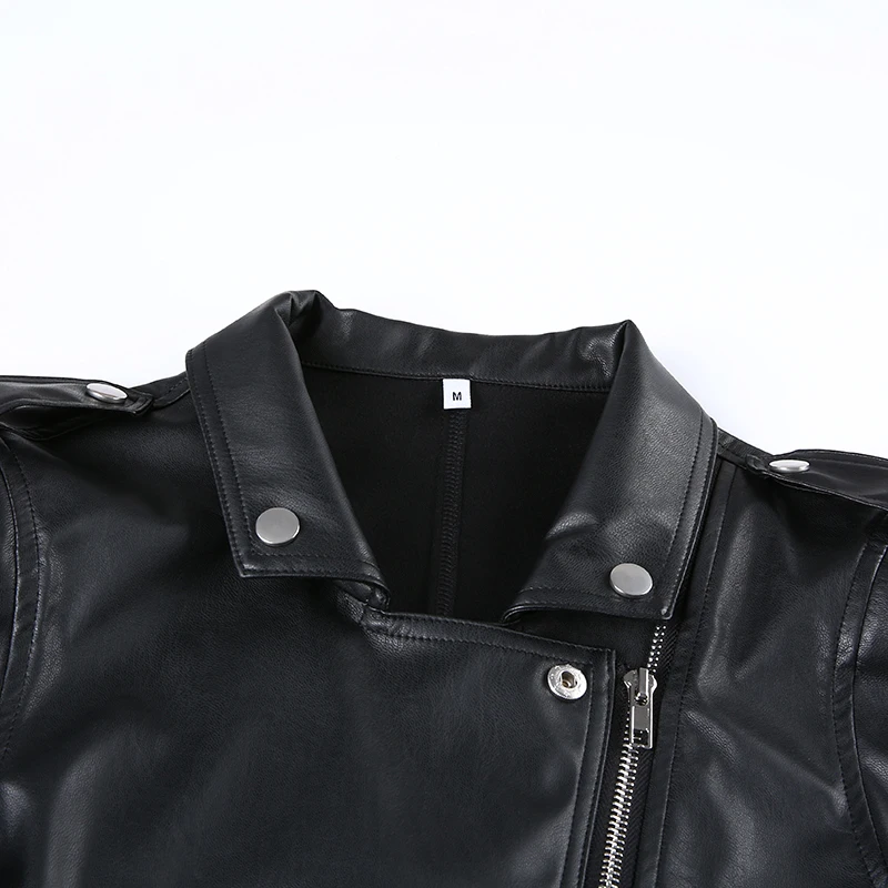 Укороченная черная кожаная куртка Weekeep, женская уличная куртка с отложным воротником на молнии, модная куртка-бомбер casaco feminino