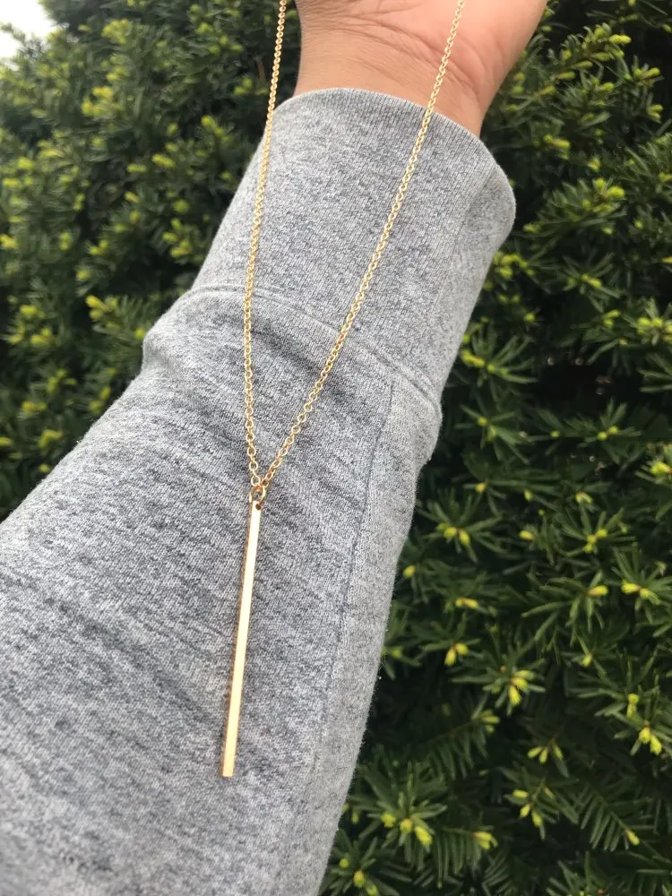 Горячее предложение простая палка подвеска длинное ожерелье полые для девушек