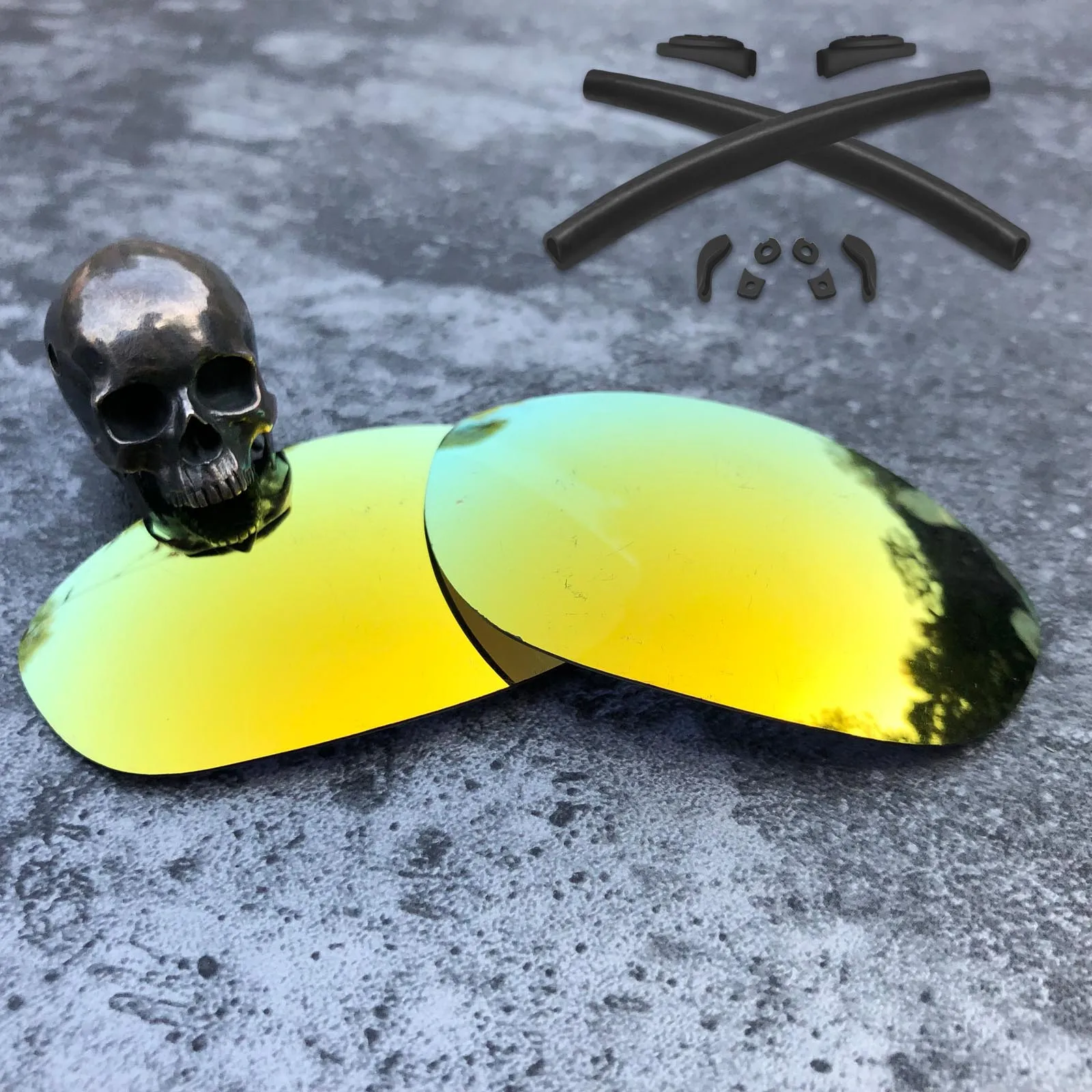 Firtox True Polarized Enhanced Replacement Lenses and Ear Socks & Nose Pads for-Oakley Juliet Sunglass - Multiple Opts