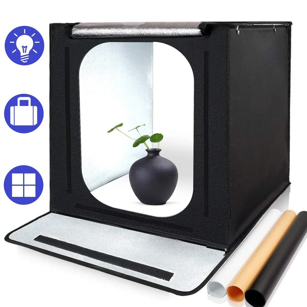 

40cm LED Light Box Portable Photo Tent Lightbox 16 inch Folding Photo Studio Softbox for Product Jewelry Toy Photography Shoot