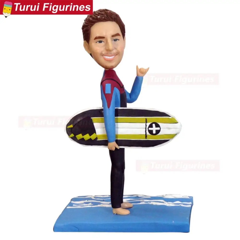 

Turn your selfies into bobblehead male sailing figurines bobblehead beach side holiday bobble head for man's gift sculpture doll
