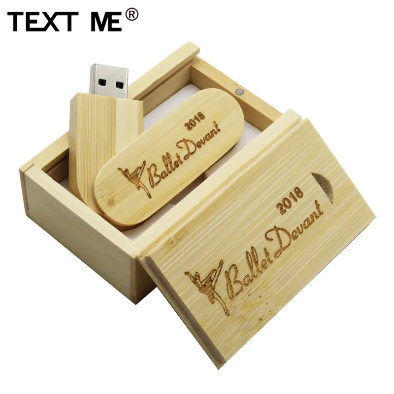 Флеш-накопитель TEXT ME Maple деревянный 64 Гб USB+ коробка с принтом логотипа 4 ГБ 8 ГБ 16 ГБ 32 ГБ Флешка USB 2,0 Usb флешка