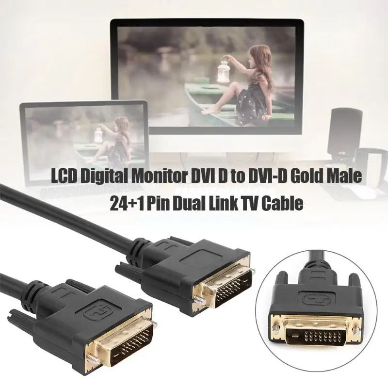 1,5/3 м Dual Link HD ТВ кабель DVI-D к DVI-D 24+ 1 золотой штырь для видеокарты проектор ТВ компьютер монитор подключение