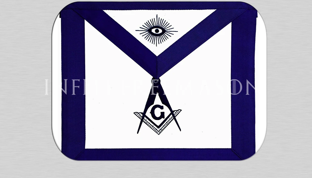 50 шт. Mason Master Masonic фартук дизайн белая кожаная кабина синяя вышивка масонский знак отличный масонский подарок