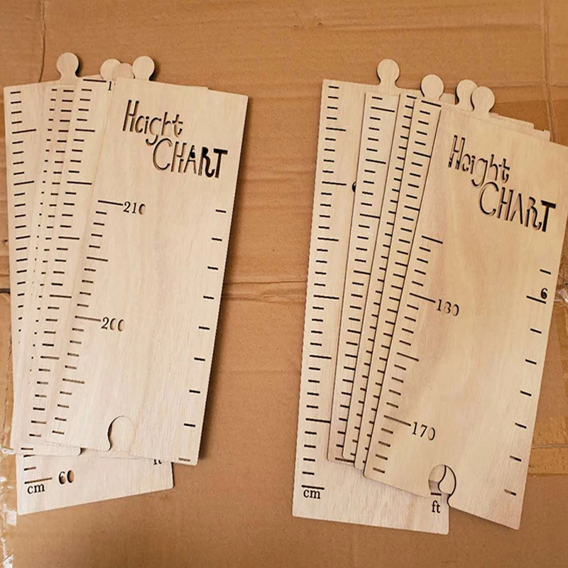 Nordic Wooden Kids Height Growth Chart Ruler Baby Children Height Gauge Room Decoration Wall Meter Measurement Stickers 60-210CM