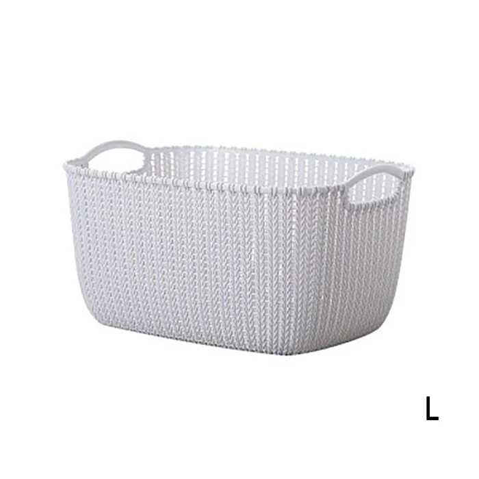 Plastic Rattan Storage Wicker Basket Paper Basket Home Office Waterproof Moisture-proof TB Sale
