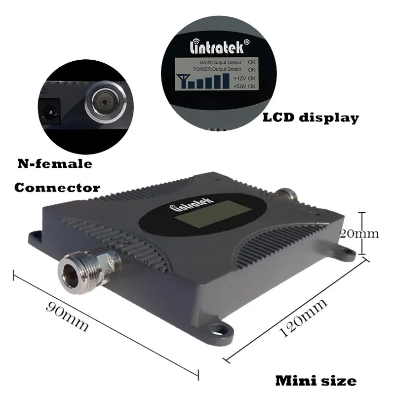 Lintratek CDMA 2G 850 МГц усилитель сигнала повторитель сотовая связь gsm 3g CDMA 850 МГц усилитель сигнала мобильного телефона с ЖК-дисплеем