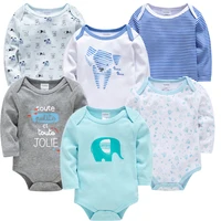 Kavkas 3 6 PCS/SET Baby Bodysuit 100% Cotton body bebe Girl Boy Clothes Cartoon Print Long Sleeve Autumn Winter Clothing 3