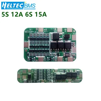 

5S 12A/6S15A 18V 24V Lithium Protection Board For 5/6 Pack 18650 PCB BMS Li-ion Battery Cell Module