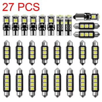 

Interior Car lights Festoon Bulbs Lamp Accessories 27Pcs set T10 White