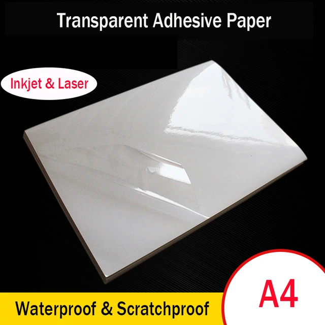 A4x10fogli carta PET trasparente autoadesiva per stampante Laser Logo  etichetta stampa Album Scrapbooking fai-da-te mestiere di carta fatto a  mano - AliExpress