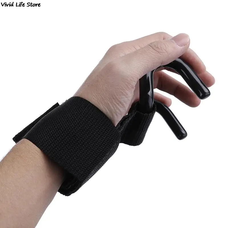 Adjustable Unisex Strong Steel Hook Grips Straps Weight Lifting Strength Training Fitness Gym Wrist Support Lift Straps