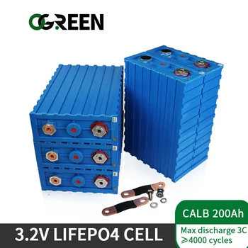 شراءالعلامة التجارية الجديدة OGREEN 16 قطعة 3.2 فولت بطارية CALB 200AH Lifepo4 قدرة عالية لا 100/120 امبير دورة عميقة عالية الجودة للنظام الشمسي