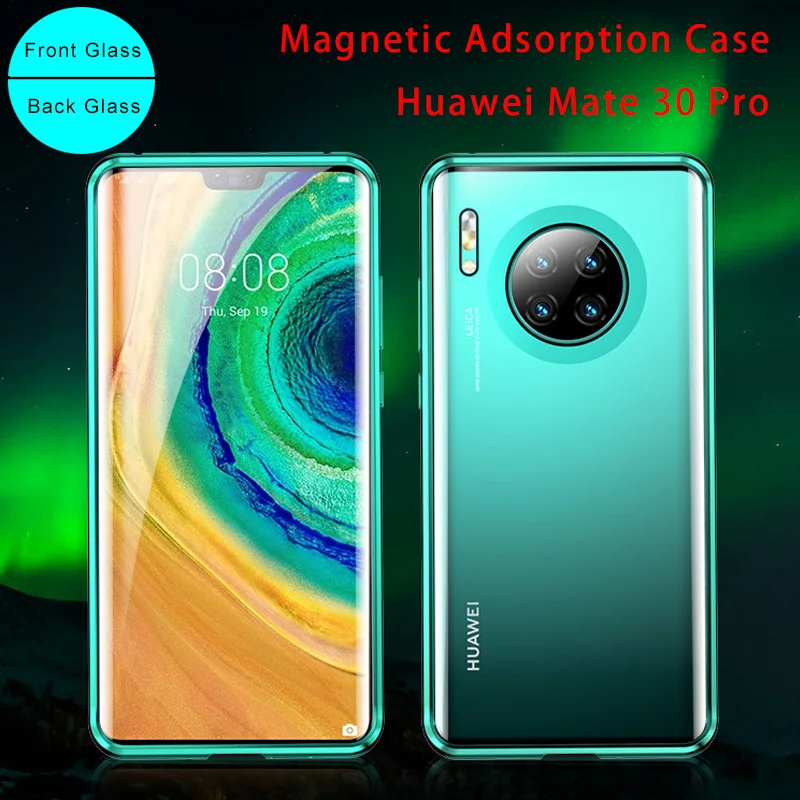 Магнитный флип-чехол для huawei P30 P20 Pro Lite 360, двойной стеклянный защитный чехол для huawei P Smart Plus, чехол для телефона