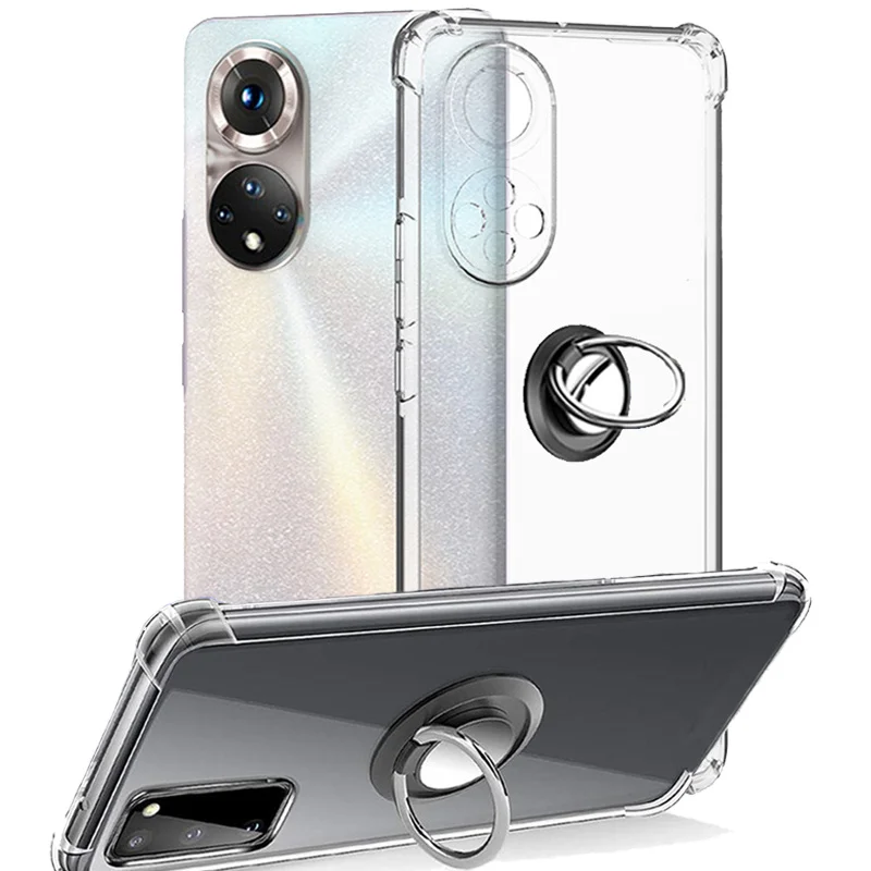 Honor 50 Pro С кольцом-держателем чехол Чехлы на хонор 10х лайт силиконовый прозрачный