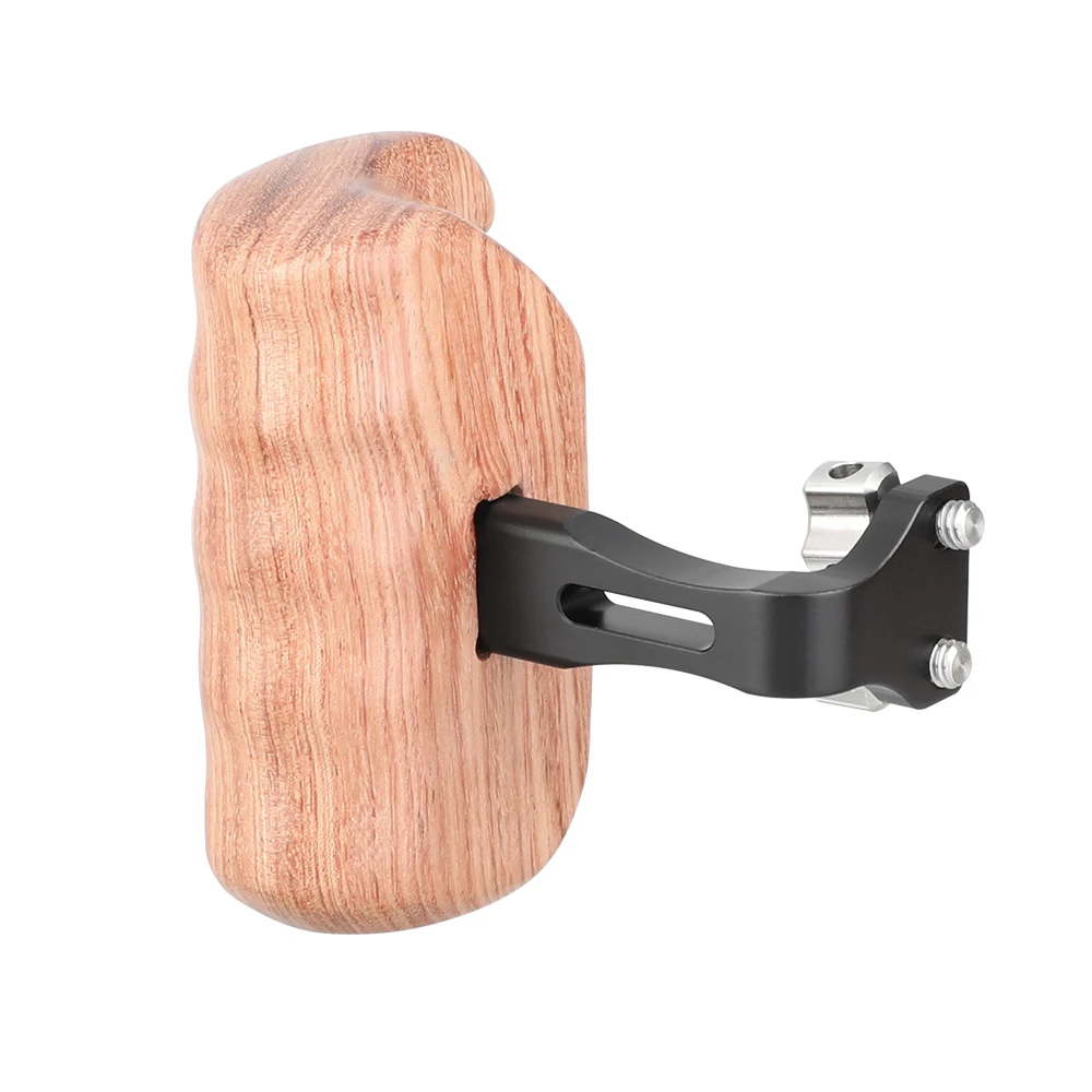 

Kayulin Wooden Handgrip With Invertible 1/4" Thumbscrew Connection For Universal DSLR Camera Cage Rig (Right Side)