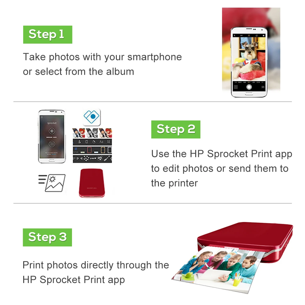 Фотобумага Ecowell ZINK 20 листов 2x3 дюйма подходит для фотопринтера HP со звездочками и 2