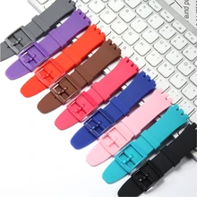 

Silicone Watch band Suitable for Swatch 20mm Rubber Strap For SWATCH SUSB401/408/409 Accessories
