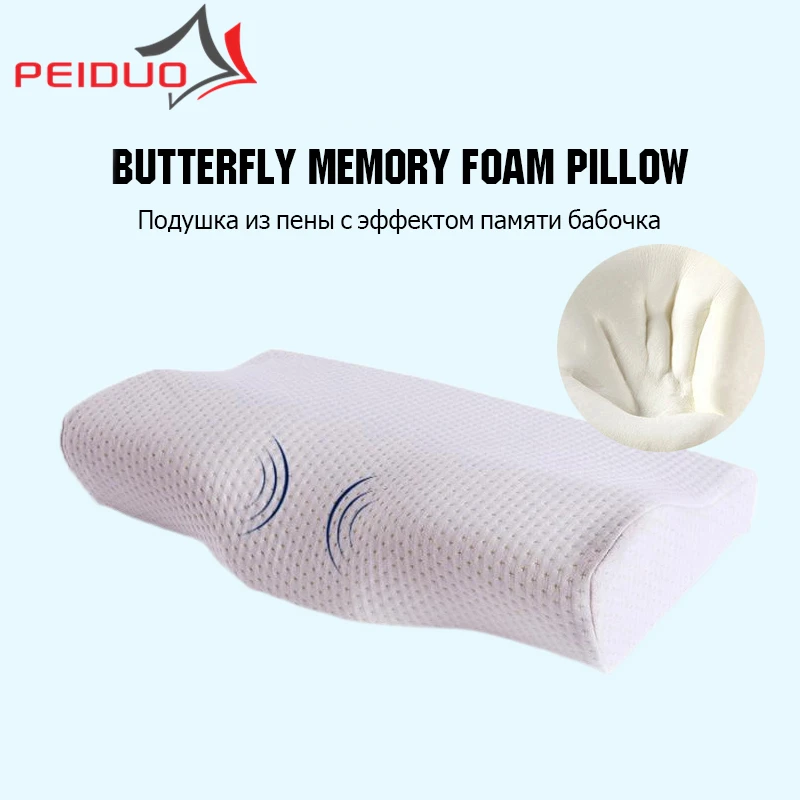 

PEIDUO Free Delivery Neck Protection Memory Foam Pillow Slow Rebound Butterfly Shaped Pillow for Bedroom Decorations for Home