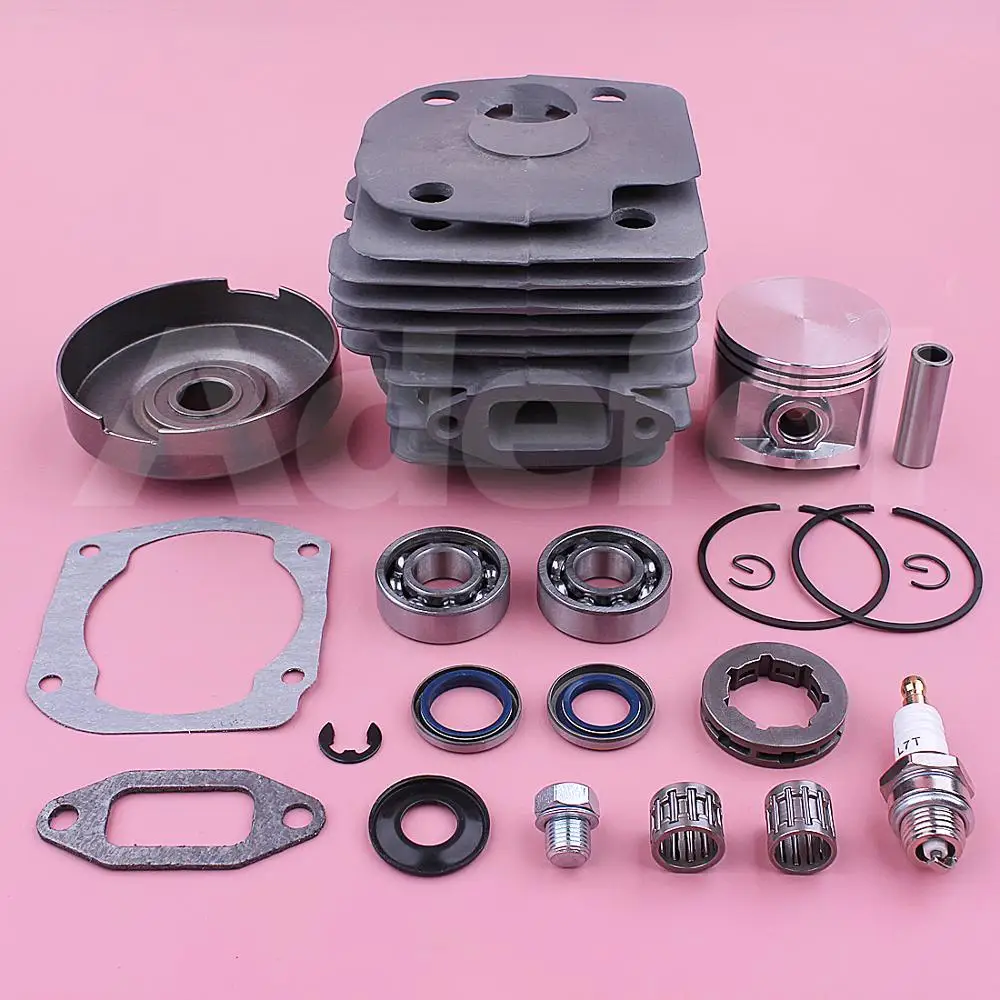 50mm Cylinder Piston Top End Rebuild Kit For Jonsered 2065 2165 2071 2171 Chainsaw w Sprocket Rim Needle Bearing Oil Seal Gasket 5