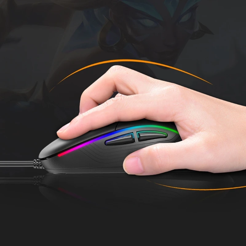 

7200DPI Adjustable 8 Buttons Gamer USB Wired Honeycomb Optical Mouse Hollow-out RGB Gaming Mice for Desktop PC Laptop