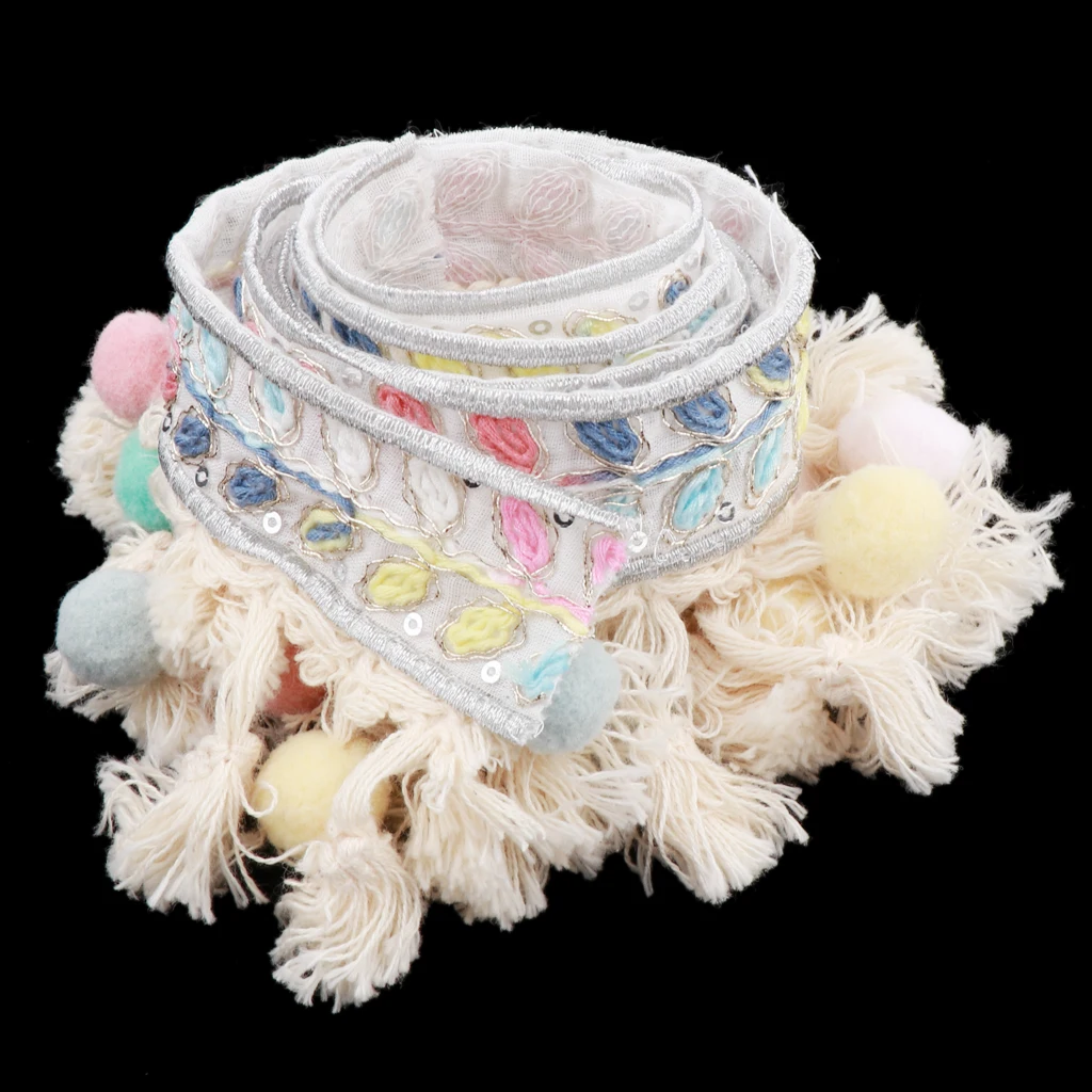 1Yard Pom Pom Trim Ball Fringe Sewing Lace Fabric Handmade Craft Accessories