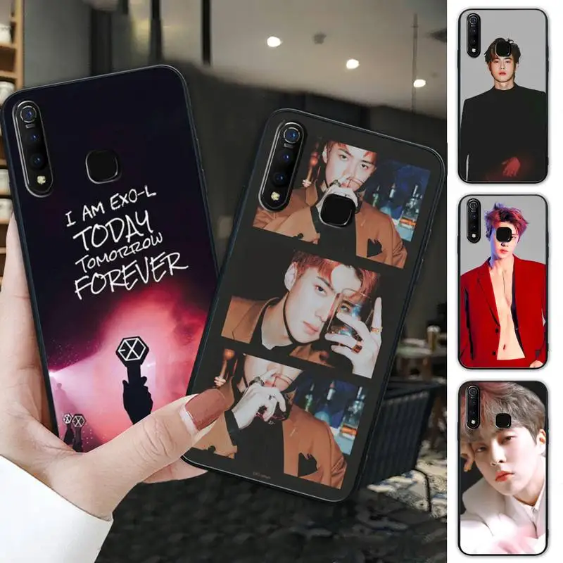 Черный силиконовый чехол KPOP SEHUN CHANYEOL EXO для Vivo U3x Y11 Y12 Y19 Y81 Y91C V9 V17 V15 Pro Funda | Мобильные