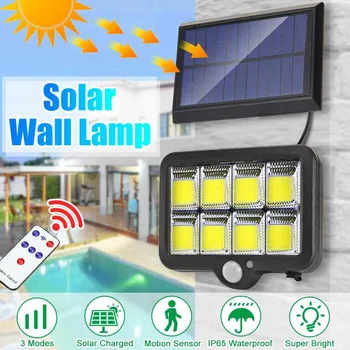 

Outdoor Solar Lighting COB 100/128/160 LED Solar Wall Light Garden Spotlight PIR Motion Sensor Street Light Waterproof Path Lamp