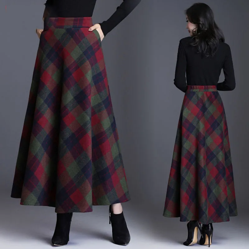 Tartan Saia Longa Xadrez Vermelha Saia Xadrez Longa Saia Longa No