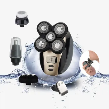 

5 in 1 Men High Quality USB Rechargeable Electric Shaver Five Floating Heads Razors Hair Clipper Facial Cleaning Multifunction