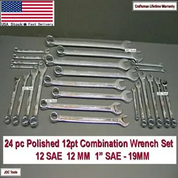

NEW CRAFTSMAN 24 pc INCH SAE/METRIC MM POLISHED COMBINATION WRENCH SET
