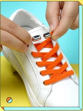 

1 Pair Shoelaces without Ties Flat Shoelace for Sneakers Elastic rop Men and Women Capsule metal Buckle ShoeLace rope Flat sport