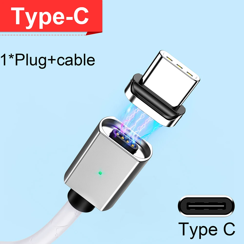 Магнитный кабель Micro USB Udyr 3A для iPhone 11, XR, samsung, S10, huawei, Xiaomi, шнур для быстрой зарядки и передачи данных, магнитный кабель type-C для телефона - Цвет: White Type C Cable