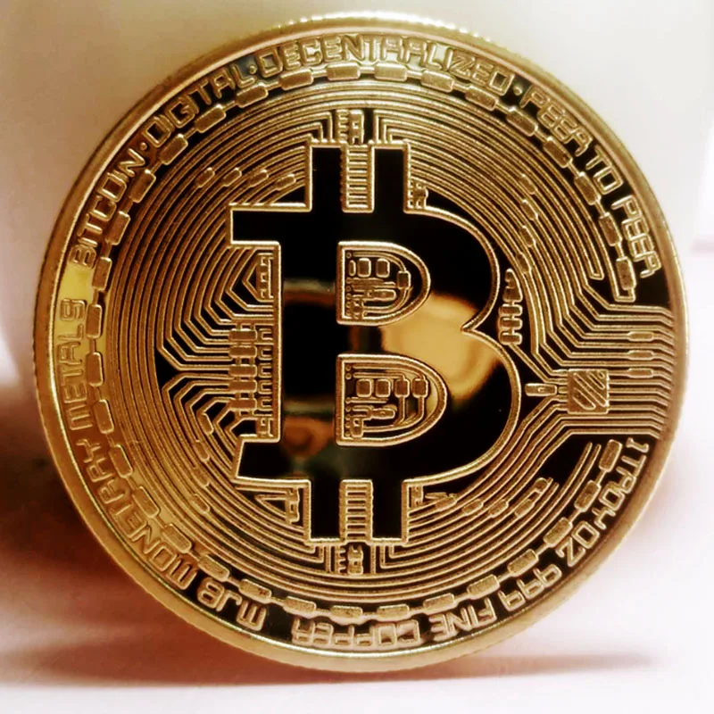 BITCoin Art Collection Gold Plated Physical Bitcoins Bitcoin BTC with Case Gift Physical Metal Antique Imitation Silver Coins-2