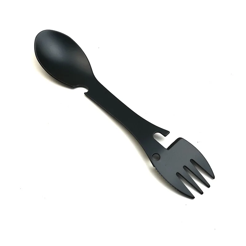 

Stainless Steel Multifunctional Fork/Spoon Bottle Opener Can Opener Outdoor Camping Portable Tableware Fork and Spoon Integrated