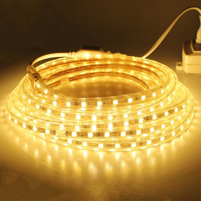 220 V Led Strip 220V Tape Flexible SMD 5050 1M 5M 10M 15M 20M LedStrip Waterproof IP67 With Dimmer 220V Led Strip Warm White