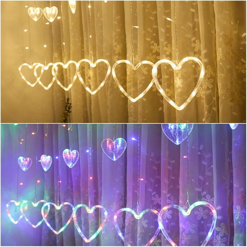 

LED string lights in the shape of heart curtain Christmas led wedding Valentine Day Party fairy lights