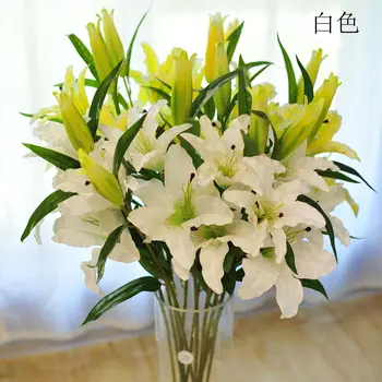 

Silk Flower Imitation Flowers Lily Flower 3 tou bu Lily Rue Cloth Lily