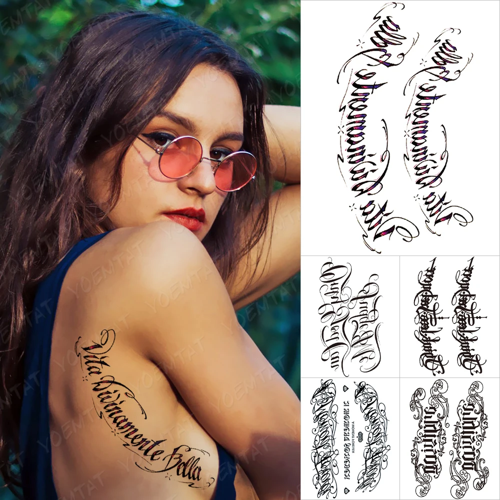 Handwriting Font Waterproof Temporary Tattoo Sticker Text Word Chicano handwriting-font-waterproof-temporary-tattoo-sticker-text-word-chicano