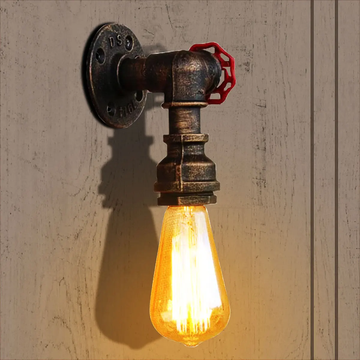 

E27 Vintage Industrial Pipe Wall Light Loft Iron Wall Lamp Sconce Fixture Home Bar Boutique Decoration Indoor Lighting 110-240V