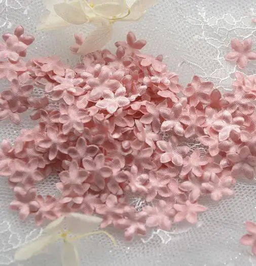 100 шт/1 упаковка, атласная, 3D, прессованная, Zou, лепесток, цветок, кусок, атласная мини-лента, аксессуары для цветов RS1279 - Цвет: red beans 1.2cm