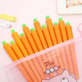 

12pcs Creative Gel Pen Cute Korean Cartoon Carrot School Writting Ink Pens Gift for Student Kawaii Novelty Office Stationary