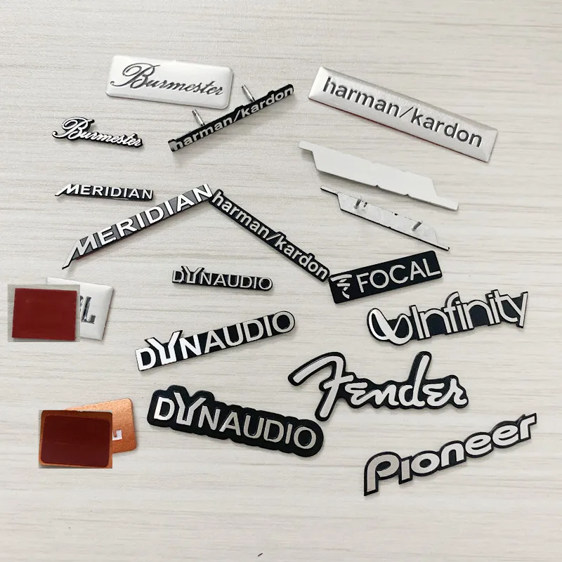 5pcs metal for Dynaudio !JBL FOCAL harman/kardon MERIDIAN Fender Hi-Fi Speaker audio Badge stereo Emblem sticker stying | Автомобили и