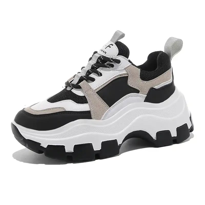 black and white chunky sneakers