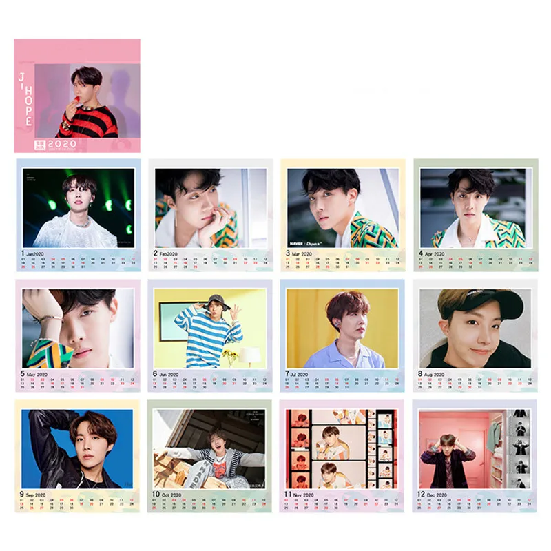 KPOP Bangtan мальчики карта душа Persona календарь JUNG KOOK JIMIN SUGA мальчик с Luv любят себя Говорить себе Настольный Декор - Цвет: J-HOPE